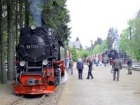 Lok 99 7237 mit dem Sonderzug des FKS am Mittag im Bf Drei Annen Hohne